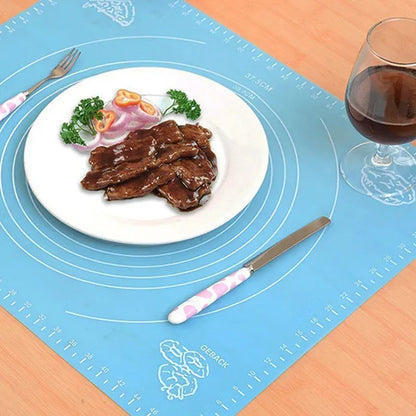 Non-Stick Silicone Baking Mat With Measurements Heat Resistant Cookie Sheet Oven Liner (Multi color) 40x50 cm
