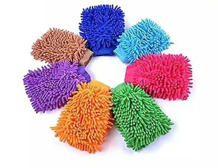Microfiber Car Cleaning Cloth Towel Gloves Washing Cleaning Anti Scratch Car Washer Random Color