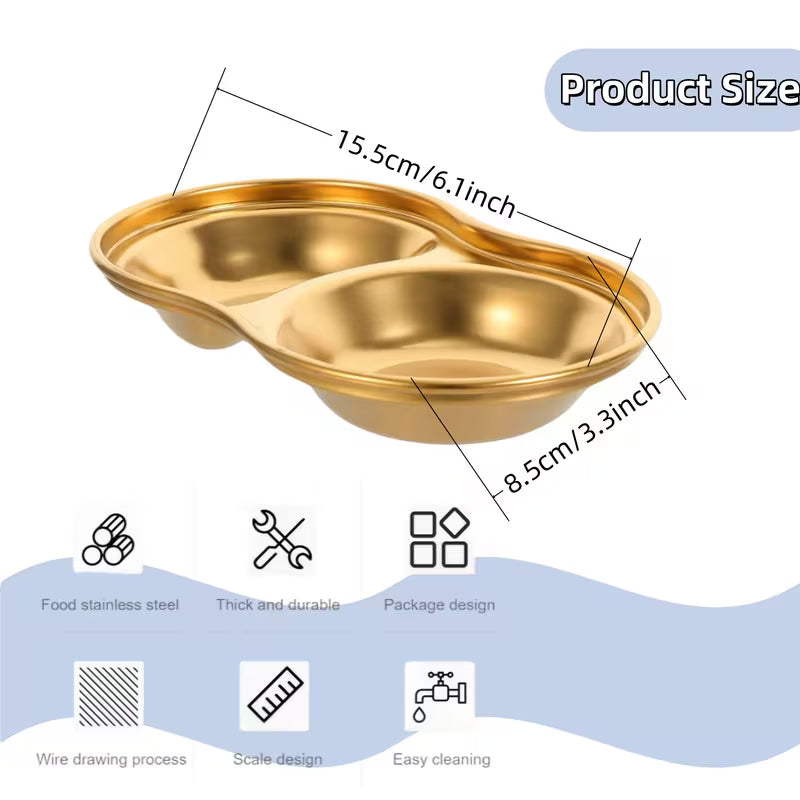 Golden 2&3 Partition Round Sauce Plate