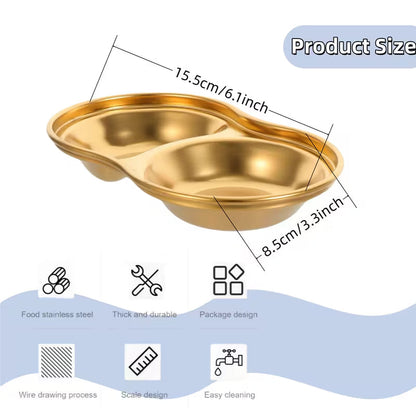 Golden 2&3 Partition Round Sauce Plate