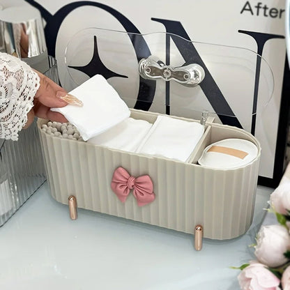 Cute Bow Knot 3 Grid Makeup Organizer