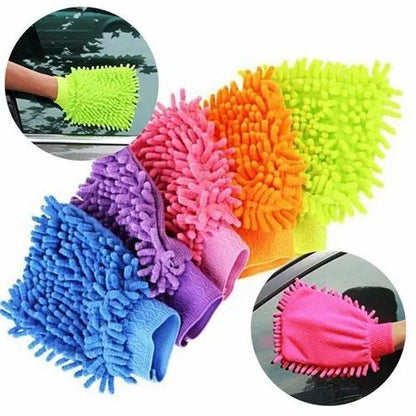 Microfiber Car Cleaning Cloth Towel Gloves Washing Cleaning Anti Scratch Car Washer Random Color