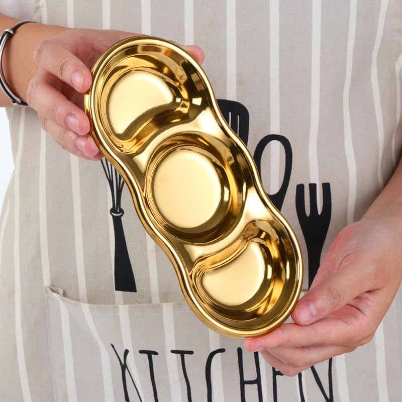 Golden 2&3 Partition Round Sauce Plate