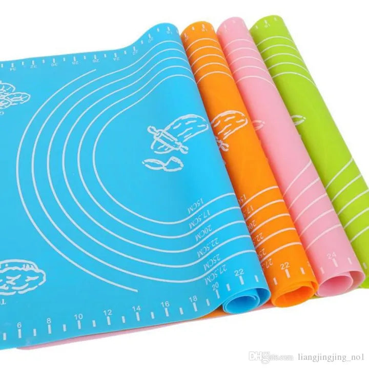 Non-Stick Silicone Baking Mat With Measurements Heat Resistant Cookie Sheet Oven Liner (Multi color) 40x50 cm