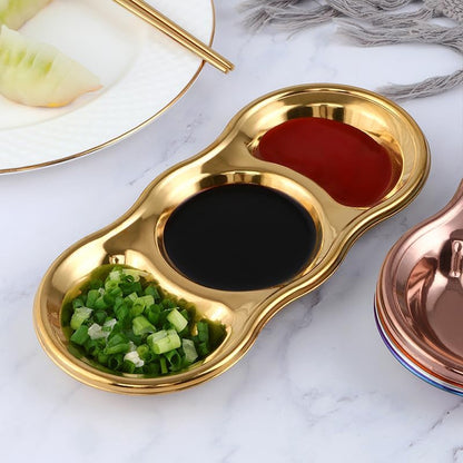 Golden 2&3 Partition Round Sauce Plate
