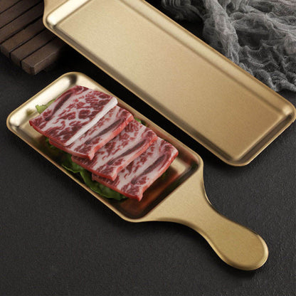 Golden Serving Tray with Handle(Large Size)