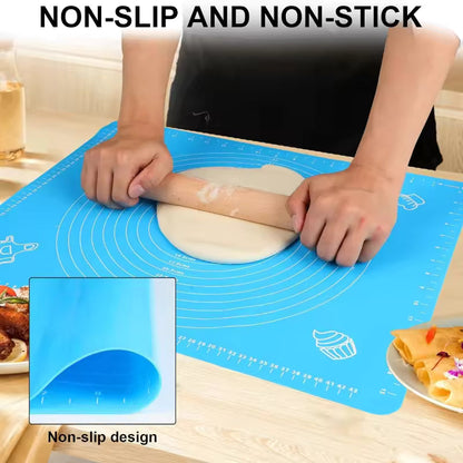 Non-Stick Silicone Baking Mat With Measurements Heat Resistant Cookie Sheet Oven Liner (Multi color) 40x50 cm