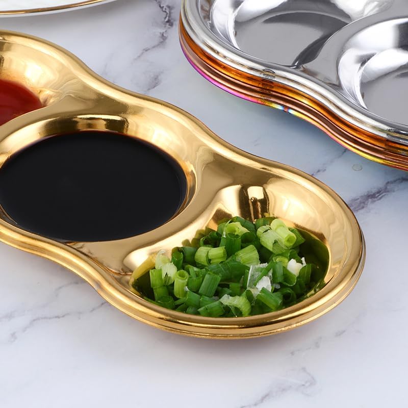 Golden 2&3 Partition Round Sauce Plate