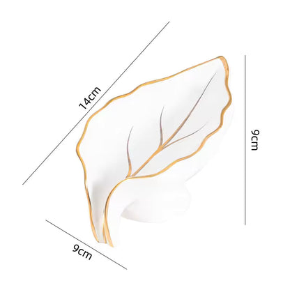 Ceramic Soap Dish with Drain Ruffled Leaf Shape Self Draining Bar