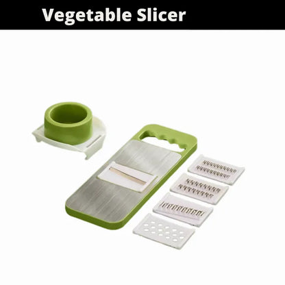 5-in-1 Multifunctional High-Quality Vegetable & Fruit Slicer with Five Changeable Blades Hand Protector