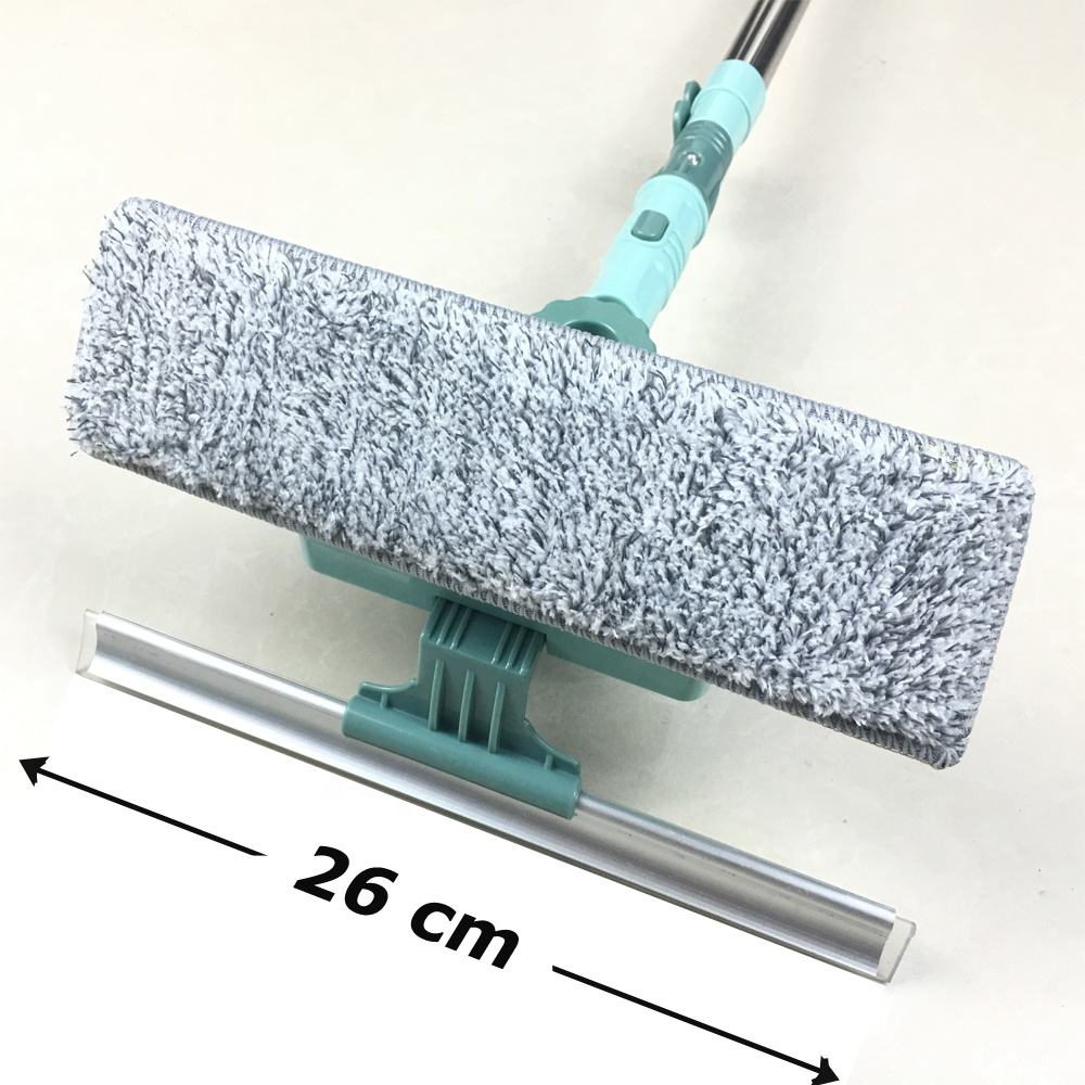 U-Shaped Window Glass Cleaner, Retractable Pole Washing Dust Cleaner Brush, Double-Sided Glass Cleaning Tool