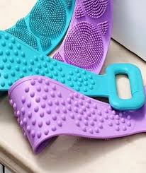 Silicone Back Scrub Bath Shower Silicone Body Brush Silicone Bath Towel Exfoliating Body Brush Belt Wash Body Wash Silicone Body Scrubber Belt