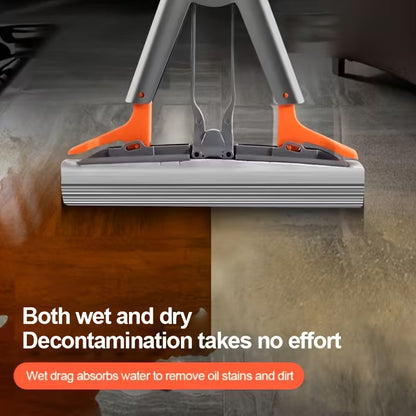 Flat Floor Cleaning Mop with Squeeze Rod – Wet & Dry Mop