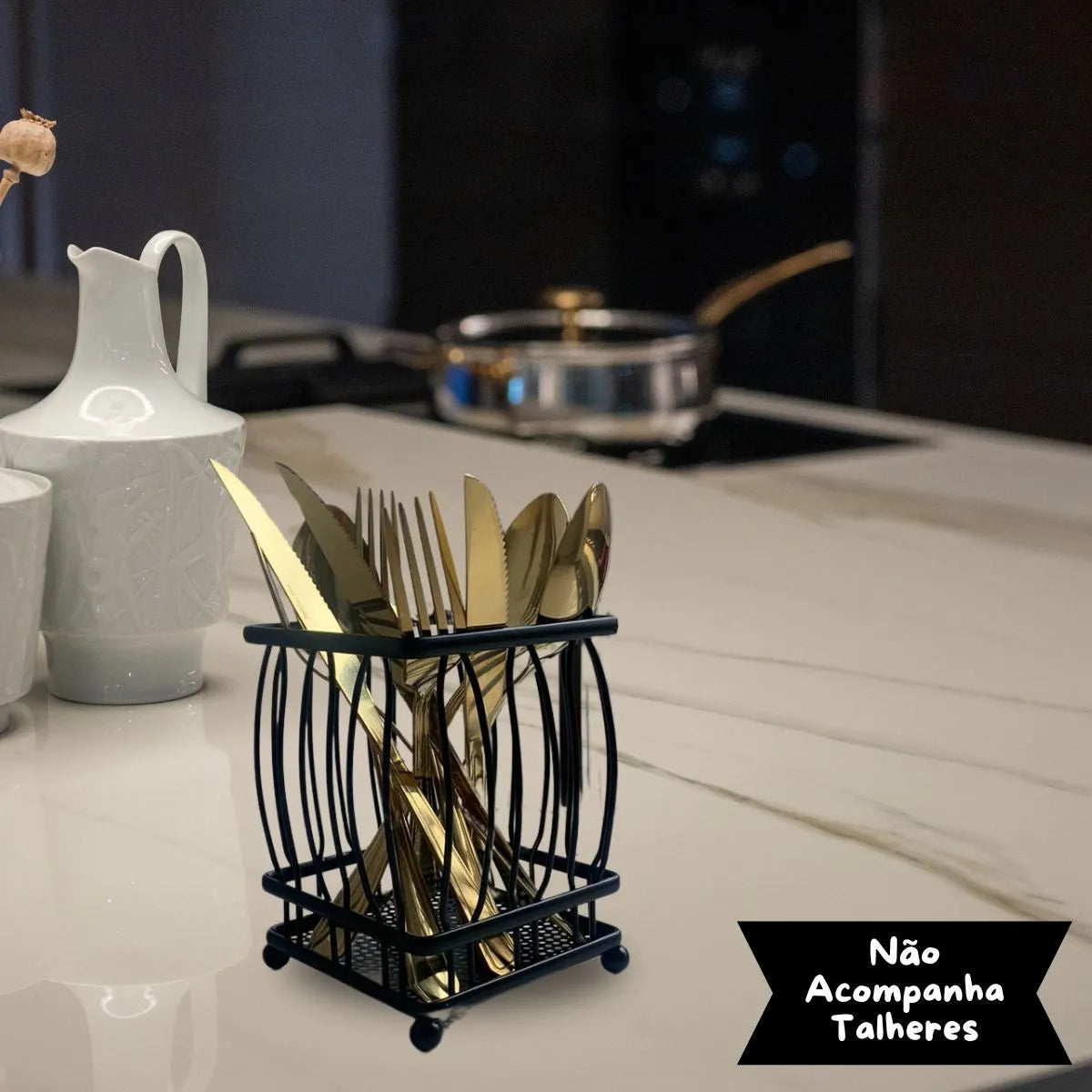 Stand for kitchen accessories h - 14.5 cm, d - 11 cm Stenson R88706 black