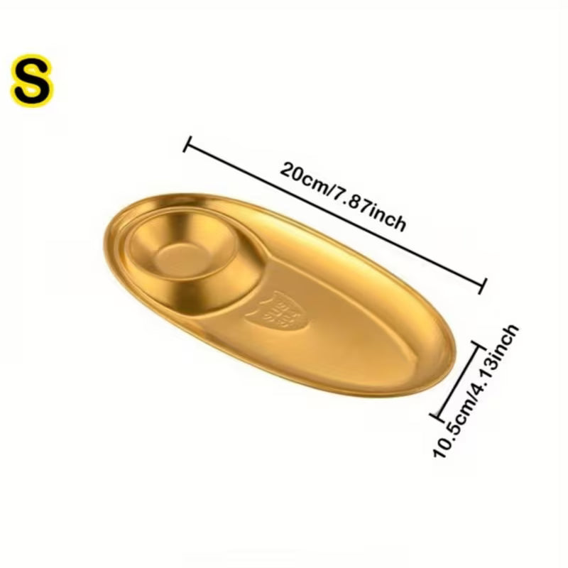 Golden Snacks Plate Oval Shape – Small & Large Serving Plate