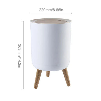 Dustbin High Foot with Lid Large Capacity Press Type Waste Bin Garbage Container Plastic Trash Can
