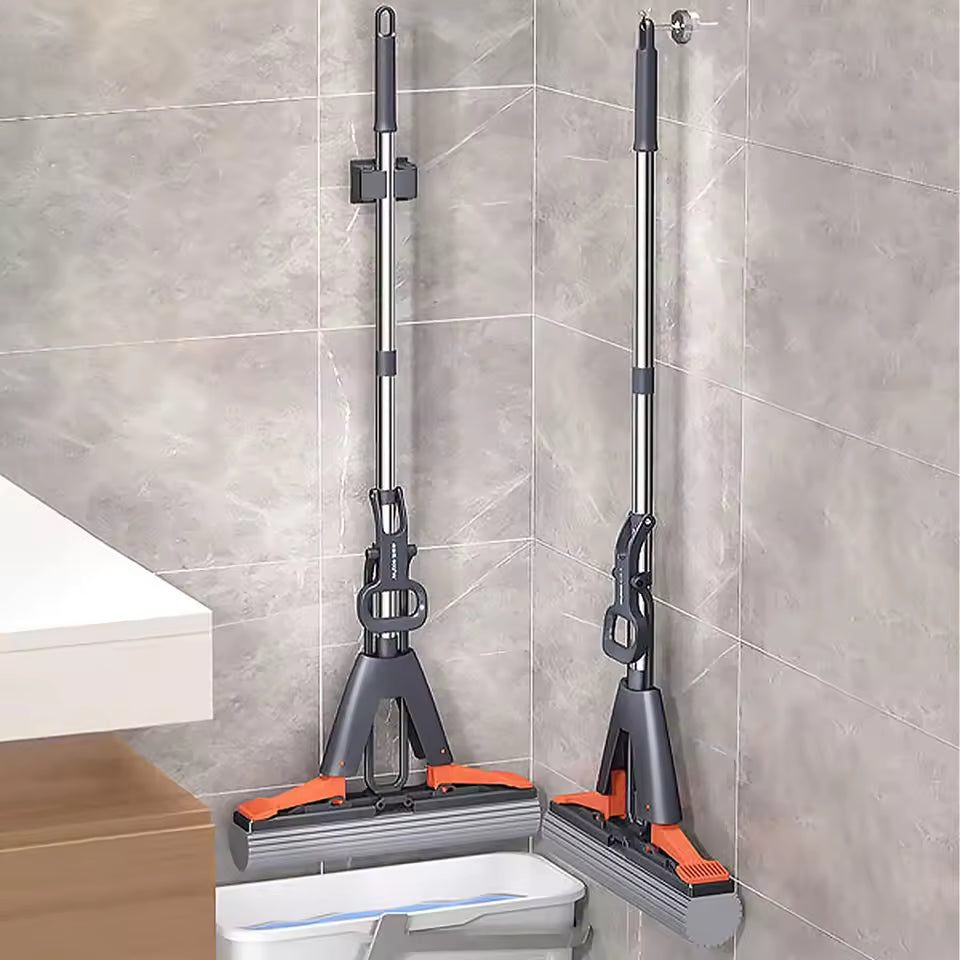 Flat Floor Cleaning Mop with Squeeze Rod – Wet & Dry Mop