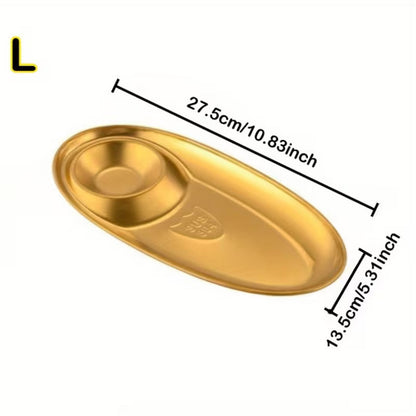 Golden Snacks Plate Oval Shape – Small & Large Serving Plate