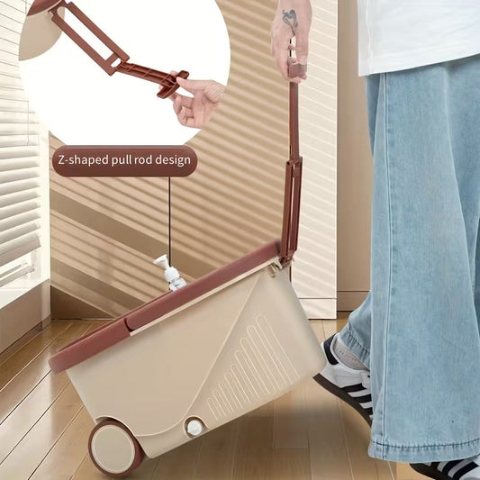 Spin Mop Bucket Set with Wheels and Double Drive Rotary Drying