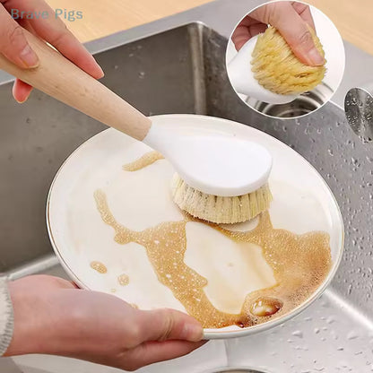 Dish Scrubbing Brush, Wooden Handle SIGA Dish Brush