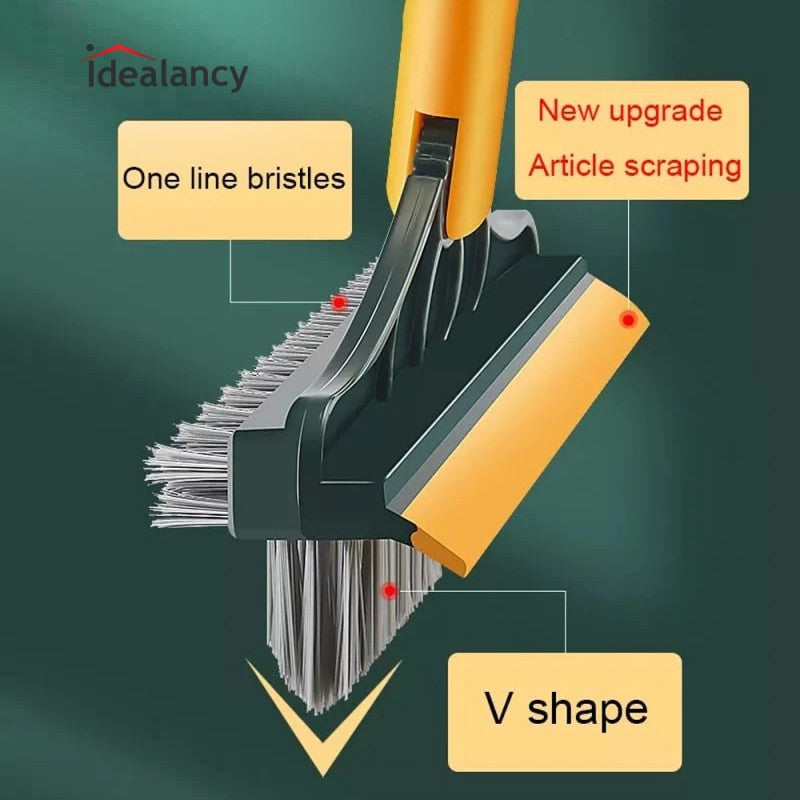 3 in 1 Floor Scrub Brush Adjustable Rotating Broom Brush