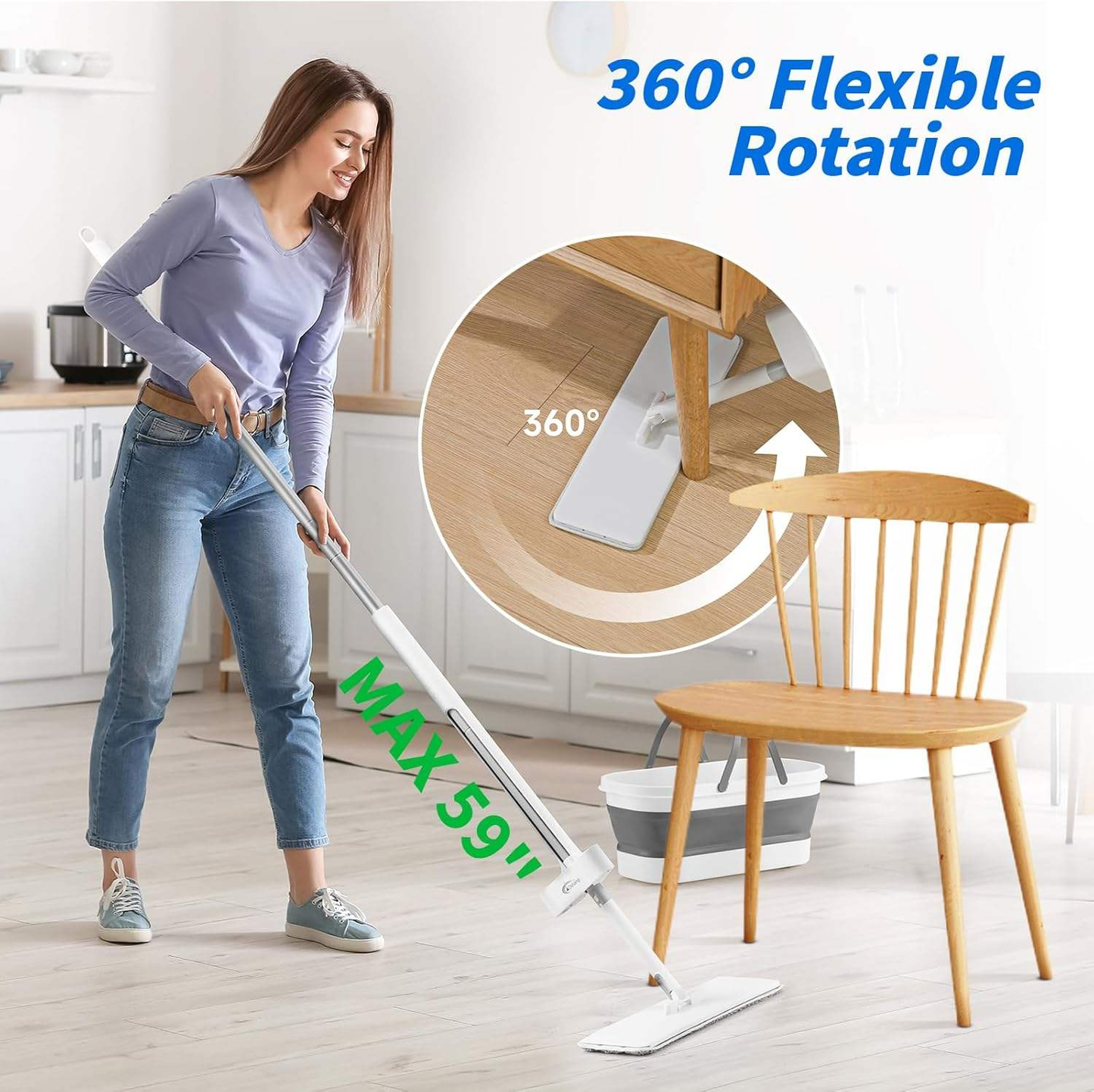 Flat Squeeze Mop with Bucket