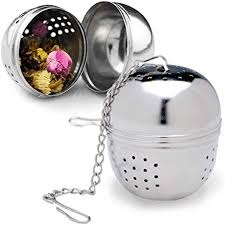Stainless Steel Mesh Tea Ball Strainer Filter Infuser for Loose Leaf Tea and Mulling Spices - Chain Style