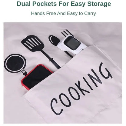 Multicolor Kitchen Apron Waterproof Hand-Wiping With Pocket Oil-Proof Apron For Woman Adjustable