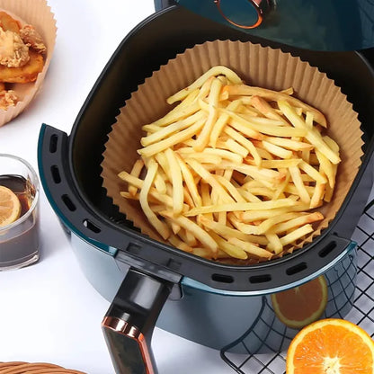 50 PC Air Fryer Disposable Paper Liner, Liner Square Round Oil-proof Paper Tray Non-Stick Baking Mat Air Fryer Accessories