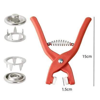 New Imported Quality 50 Metal Snaps Buttons with Fastener Pliers Tool Kit Five Buckle Set Sewing Free Buttons Set