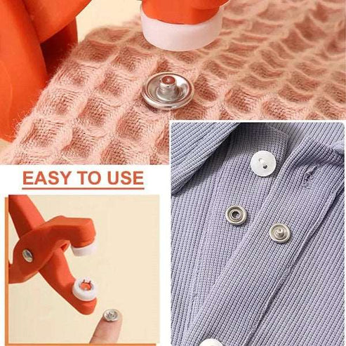 New Imported Quality 50 Metal Snaps Buttons with Fastener Pliers Tool Kit Five Buckle Set Sewing Free Buttons Set
