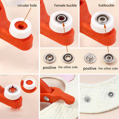 New Imported Quality 50 Metal Snaps Buttons with Fastener Pliers Tool Kit Five Buckle Set Sewing Free Buttons Set