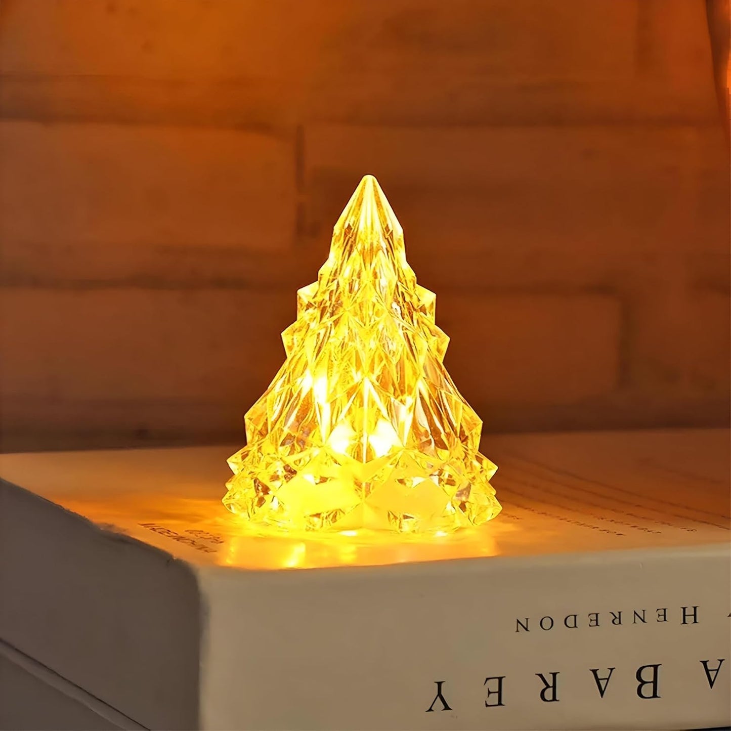 Luxury Crystal LED Christmas Tree Lamp – Elegant Diamond Cut Night Light