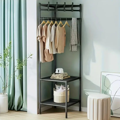 Corner Coat Rack Floor Standing Clothes Hanger Multilayer Coats Racks