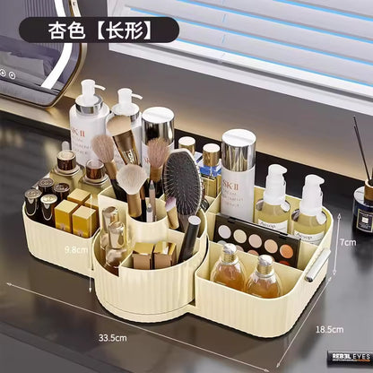 Luxury 360° Rotating Makeup Brush Holder Cosmetic Storage Box Vanity Makeup Organizer
