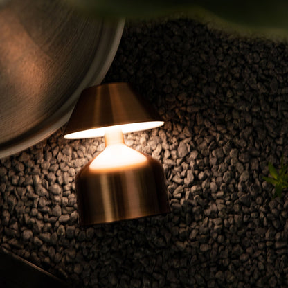 3 Colour Electro Plating Brushed Metal Mushroom Lamp