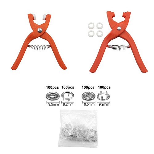 New Imported Quality 50 Metal Snaps Buttons with Fastener Pliers Tool Kit Five Buckle Set Sewing Free Buttons Set