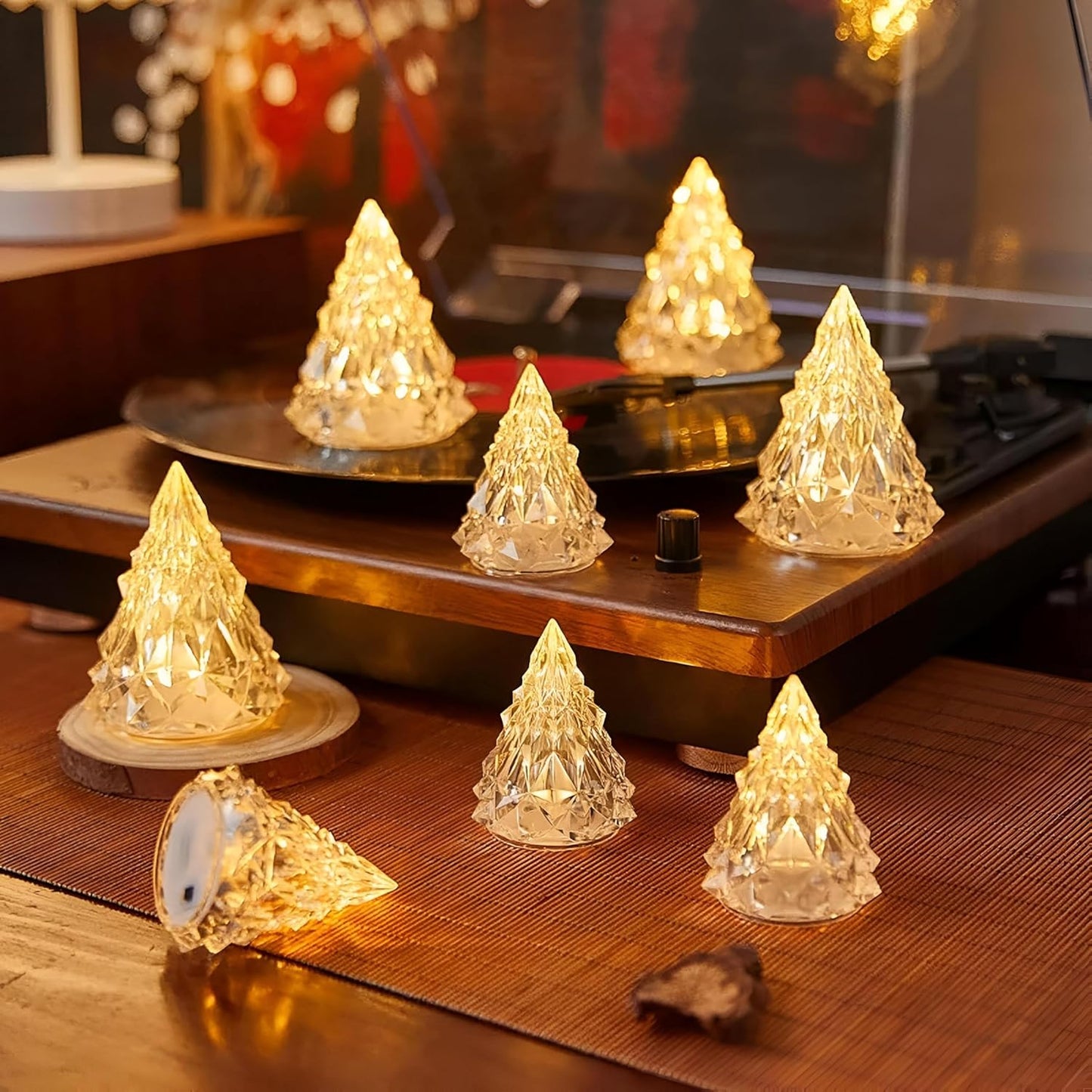 Luxury Crystal LED Christmas Tree Lamp – Elegant Diamond Cut Night Light