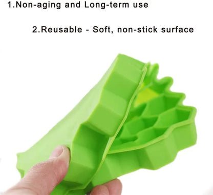 1 Ice Tray Easy Push Pop Out Square Silicon Ice Cubes Tray Honeycomb Shape Silicone Ice Cube Molds with Lid Flexible Tray for Refrigerator And Freezer