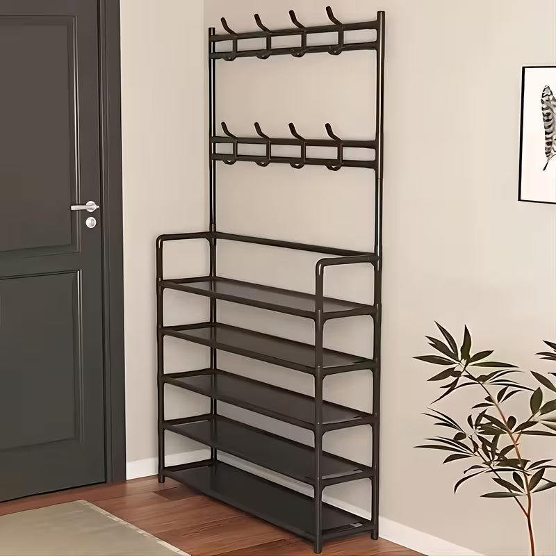 5-Layer Multifunctional Coat & Shoe Rack – Space-Saving Organizer