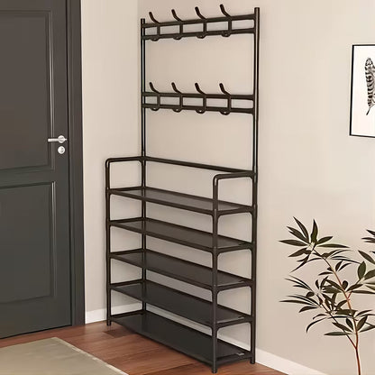 5-Layer Multifunctional Coat & Shoe Rack – Space-Saving Organizer