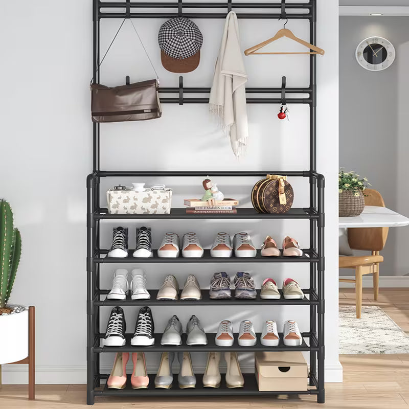5-Layer Multifunctional Coat & Shoe Rack – Space-Saving Organizer