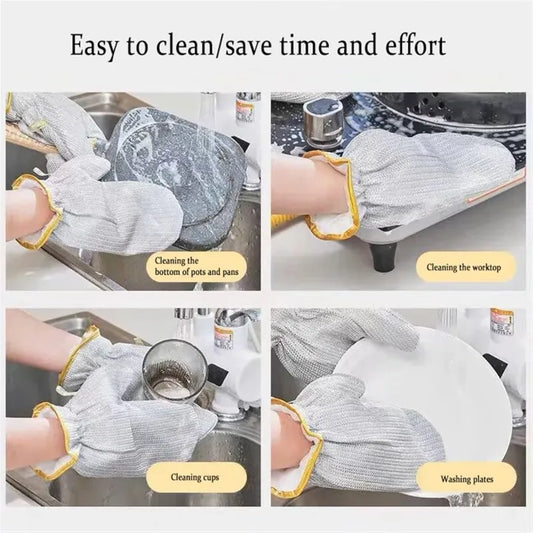 Rust Removal Cleaning gloves Kitchen Magic Dishwashing Gloves Steel Wire Cleaning Rag Microwave Stove Clean Tools Dish Cloth