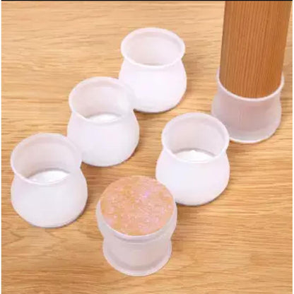 Table Chair Leg Silicone Cap Pad Furniture Non Slip Feet Cover Floor Protector (Pack of 4 )