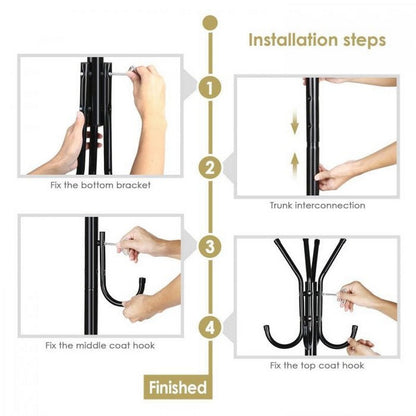 Multi Hook Metal Coat Hat Storage Racks