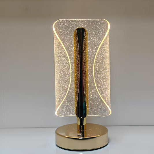 Modern LED Crystal Table Lamp with USB Charging Support- Elegant & Energy-Efficient Design
