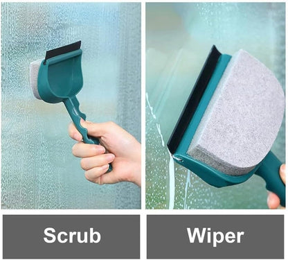 Multifunctional Glass Cleaning Brush Double Sided Sponge Brush Dual Purpose Wiper Household Window Cleaning Tool
