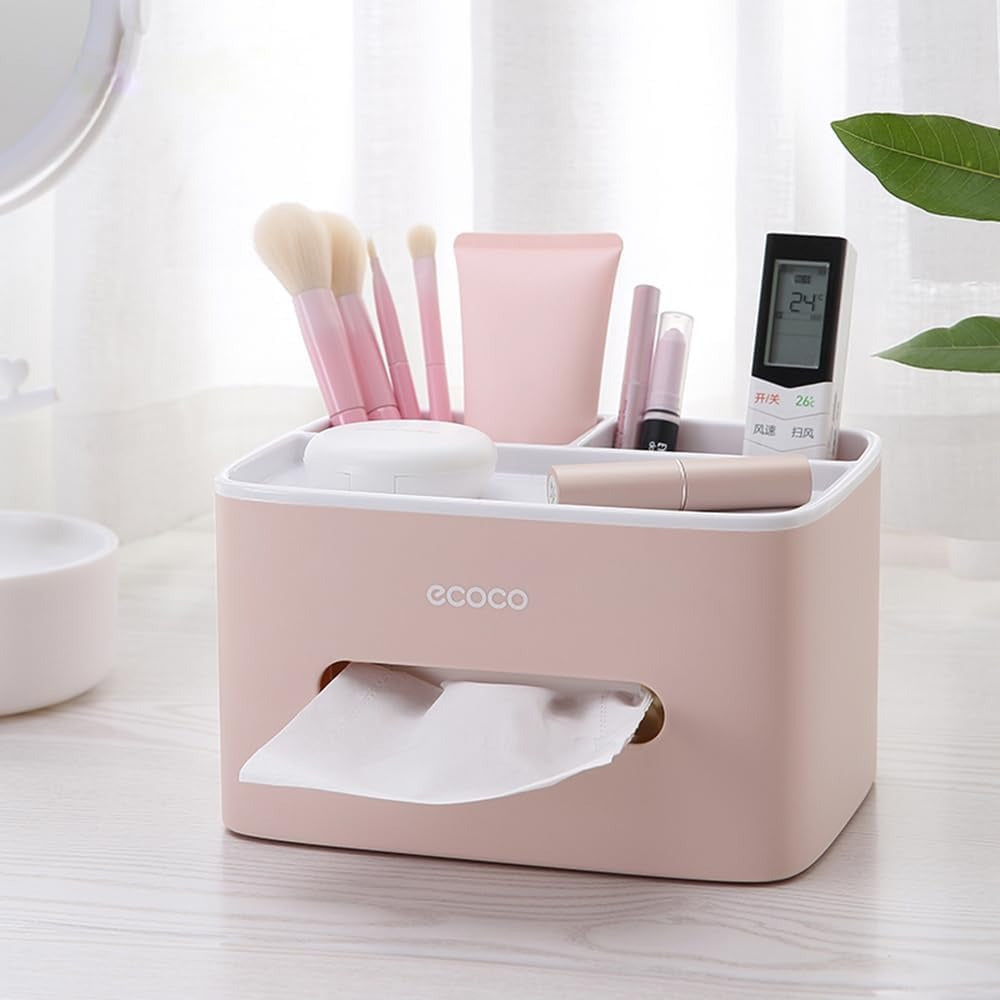 Ecoco Tissue Box – Nordic Style Waterproof 2-Compartment Holder