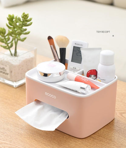 Ecoco Tissue Box – Nordic Style Waterproof 2-Compartment Holder