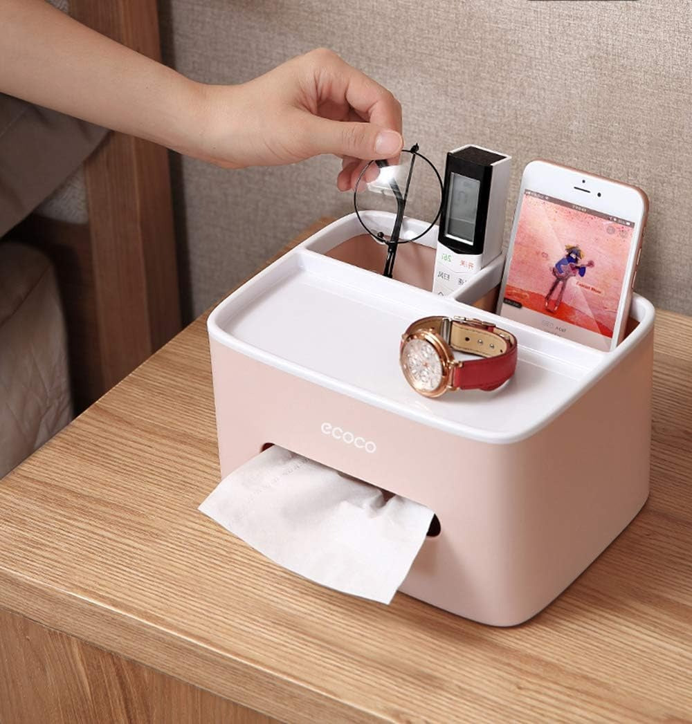 Ecoco Tissue Box – Nordic Style Waterproof 2-Compartment Holder